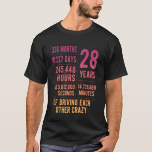 28 Jaar Getrouwd Grappige 28e Huwelijksverjaardag T-shirt
