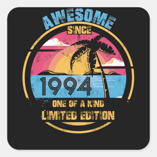 28 jaar Geweldige sinds 1994 28e verjaardag Vierkante Sticker (Voorkant)
