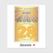 28 jaar | Golden Ray 12-stappen CUSTOM NAAM Sticker (Vel)