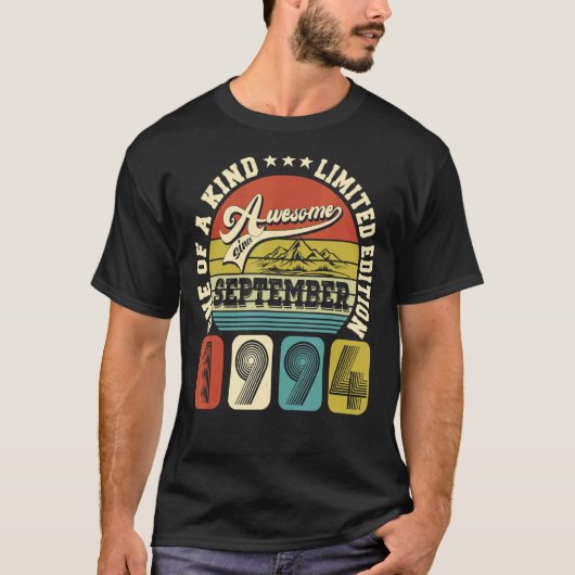 28 jaar oud 28 jaar Geweldige sinds september T-shirt (Voorkant)
