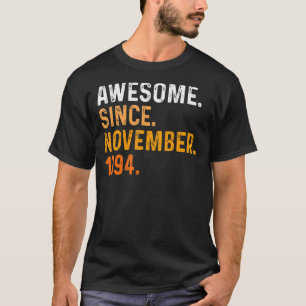 28 jaar oud Geweldige sinds november 1994 28 jaar T-shirt
