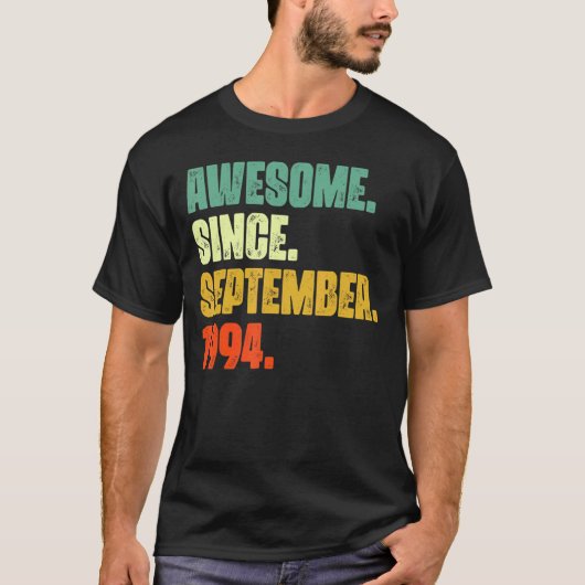 28 jaar oud Geweldige sinds september 1994 28e 4 T-shirt (Voorkant)