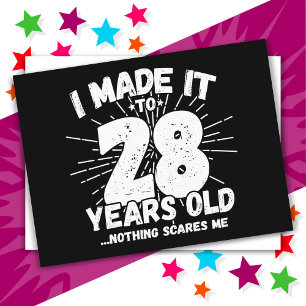 28 Jaar Oud Sarcasme Grappig 28e Verjaardag Briefkaart