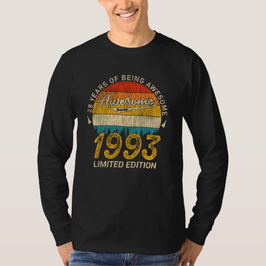 28 jaar oude dag 1993 Geweldige sinds 28 september T-shirt (Voorkant)