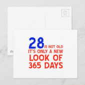 28 jaar Oude design Briefkaart (Voorkant / Achterkant)