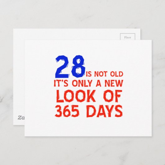 28 jaar Oude design Briefkaart (Voorkant / Achterkant)