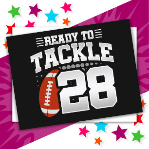 28 Jaar Oude Tackle Football Feest 28ste Verjaarda Briefkaart