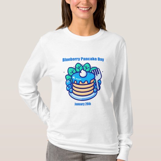 28 jan - Blauwe bessen Pannenkoekendag T-shirt (Voorkant)