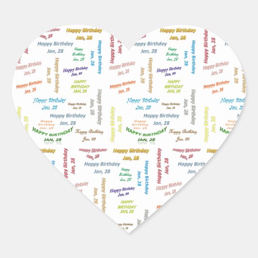 28 januari, 28e verjaardag Sticker (Voorkant)