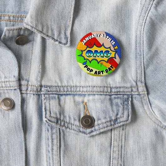 28 januari is Pop Art Day | Vakantiegeld Button (In situ)