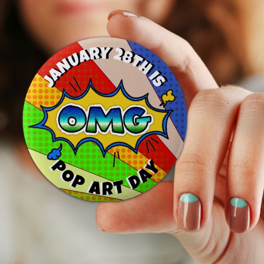 28 januari is Pop Art Day | Vakantiegeld Button