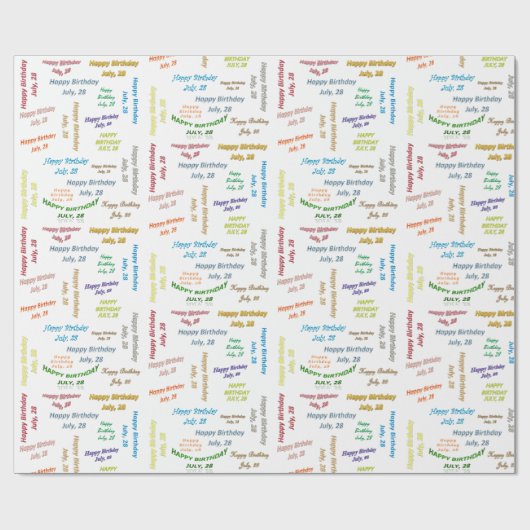 28 juli, cadeaupapier voor cadeautjes (Vlak)