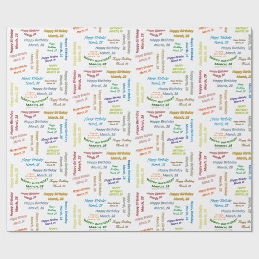 28 maart, cadeaupapier voor cadeautjes (Vlak)