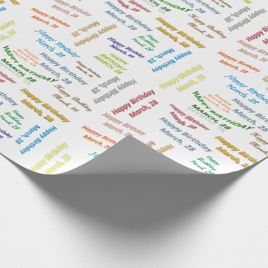 28 maart, cadeaupapier voor cadeautjes (Hoek)