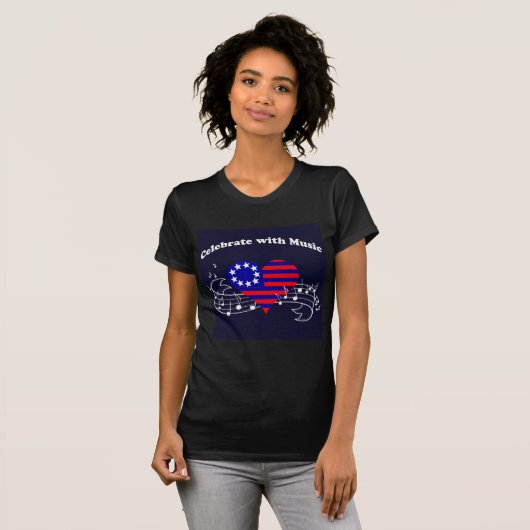 #28 Met muziek vieren T-shirt (Voorkant volledig)