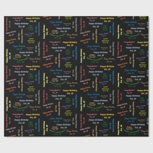 28 oktober, cadeaupapier voor thuisdag (Vlak)