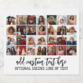 28 Photo Collage Grid - 2 tekstvakken - wit Bier Etiket (Enkel label)