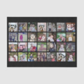 28 Photo Collage Grid - met zwarte achtergrond Tissuepapier (Voorkant)