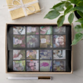28 Photo Collage Grid - met zwarte achtergrond Tissuepapier (Geschenk)