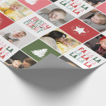 28-Photo Collage Merry & Bright Fa La Christmas Cadeaupapier<br><div class="desc">Wikkel uw geschenken in feestvreugde met dit kleurrijke 28-foto collage kerstinpakpapier, met een vreugdevolle mix van aangepaste familiefoto's en afbeeldingen met een vakantiethema. De foto's zijn afgewisseld met seizoensgebonden kerstbomen en sterren, en de zinnen, "Merry and Bright" en "Fa La La", allemaal in een feestelijk palet van rood, groen, blauw,...</div>