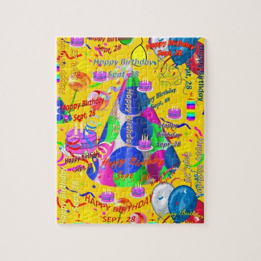28 september, Birthday Jigzaag Puzzle Legpuzzel (Verticaal)