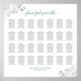 28 Tabel Frilly Wedding Seating Chart White Blauwg Poster