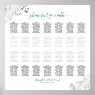 28 Tabel Frilly Wedding Seating Chart White Blauwg Poster