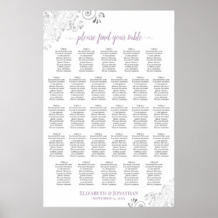 28 Tafel Brouwbare bruiloft Zittingskaart Wit lave Poster