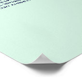 28 Tafel-bruiloft-zittingskaart Mint Green & Navy Poster (Hoek)