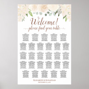 28 Tafel Champagne Blush Boho Bloemstuk Stoelenpla Poster