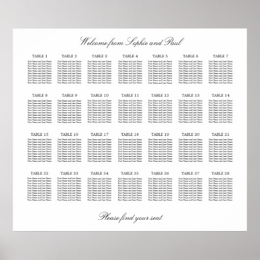 28 tafel Elegante minimalistische zitgrafiek Poster (Voorkant)