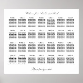 28 Tafel Elegante Minimalistische Zitplaatskaart Poster