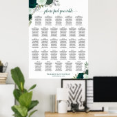 28 Tafel Emerald Boho Bloemige Trouwzaalstoelindel Poster (Thuiskantoor)