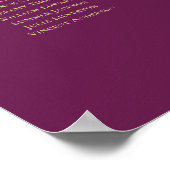28 Tafel Magenta Plum & Goud Stoelindeling Poster (Hoek)