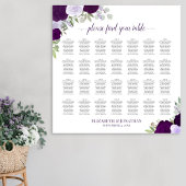 28 Tafel Paarse Boho Bloemen Bruiloft Zitkaarten Poster