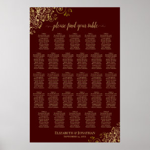 28 Tafel Trouwzaal Stoelenindeling Auburn Bruin & Poster
