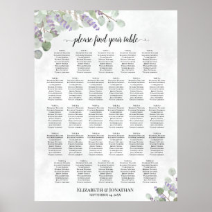 28 Tafel Trouwzaal Stoelenindeling Eucalyptus Lave Poster