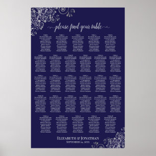 28 Tafel Trouwzaal Stoelenindeling Zilver op Marin Poster