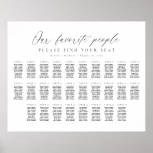 28 Tafels Ons Favoriete Personen Zitplaatsindeling Poster