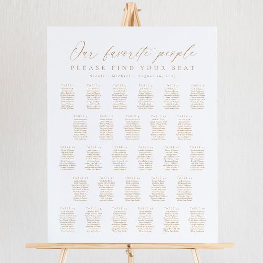 28 tafels Onze favoriete mensen Zitplaatskaart Poster