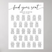 28 Tafels Vind Je Plaats Zitplaats Chart Poster (Voorkant)