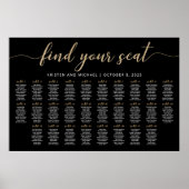 28 Tafels Vind uw Seat Black Zitkaarten Plan Poster (Voorkant)