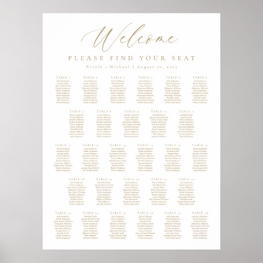 28 Tafels Welkom Zitplaatskaart Poster (Voorkant)