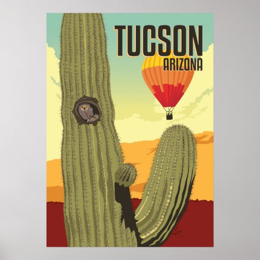 28 x20 Elf Owl in Saguaro - Tucson, Arizona Poster (Voorkant)