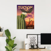28 x20 inch Bat en Saguaro - Tucson, Arizona Poster (Thuiskantoor)