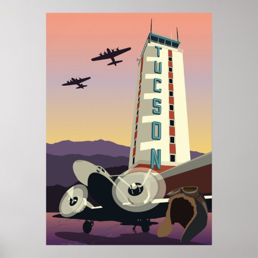 28 x20-inch Luchtvaarttower - Tucson, Arizona Poster (Voorkant)