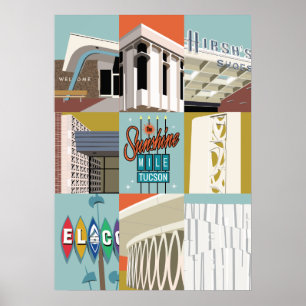 28 x20 inch Sunshine Mile - Tucson, Arizona Poster