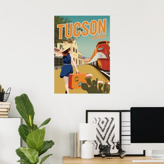 28 x20 inch Train Depot - Tucson, Arizona Poster (Thuiskantoor)