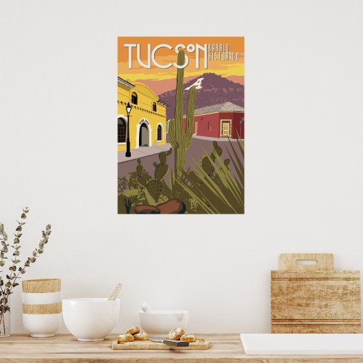28 x 20 inch Barrio - Tucson, Arizona Poster (Keuken)