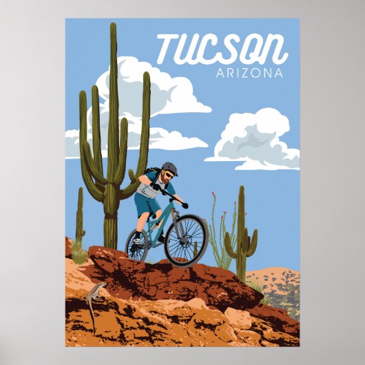 28 x 20 inch Mountain Bike - Tucson, Arizona Poster (Voorkant)